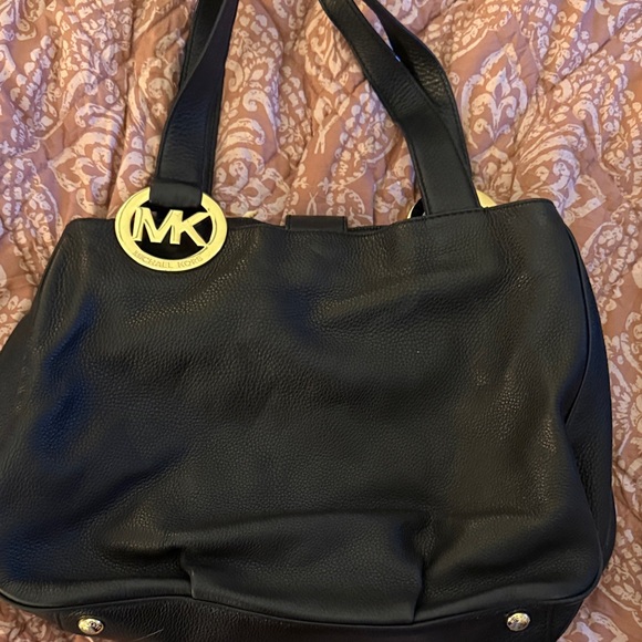 Michael Kors Handbags - Michael Kors Black Shoulder Bag with Gold Accents